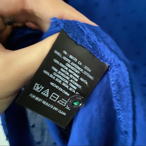 Anthropologie Postmark Louisa Blue Swiss Dot Top 2 - Picture 5 of 6